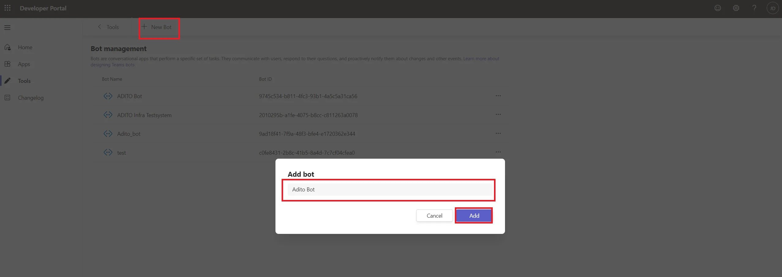 Adding new Bot