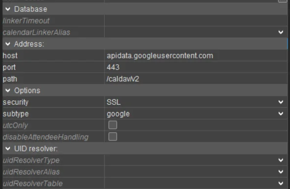 CalDAV alias configuration