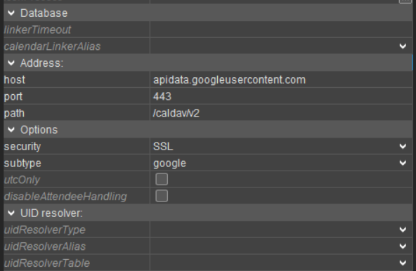 CalDAV alias configuration