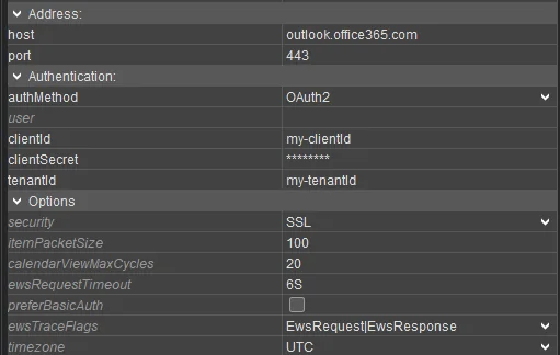 EWS OAuth2 alias configuration