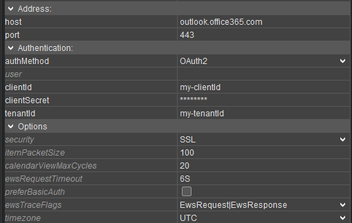 EWS OAuth2 alias configuration