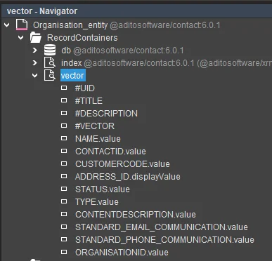Entity record container