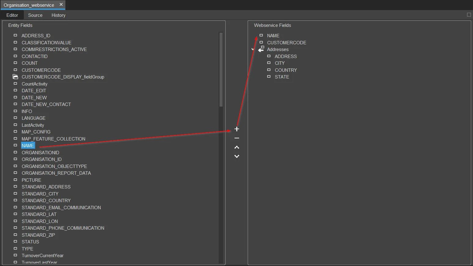 Adding fields to the web service