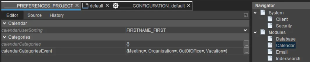 Calendar preferences