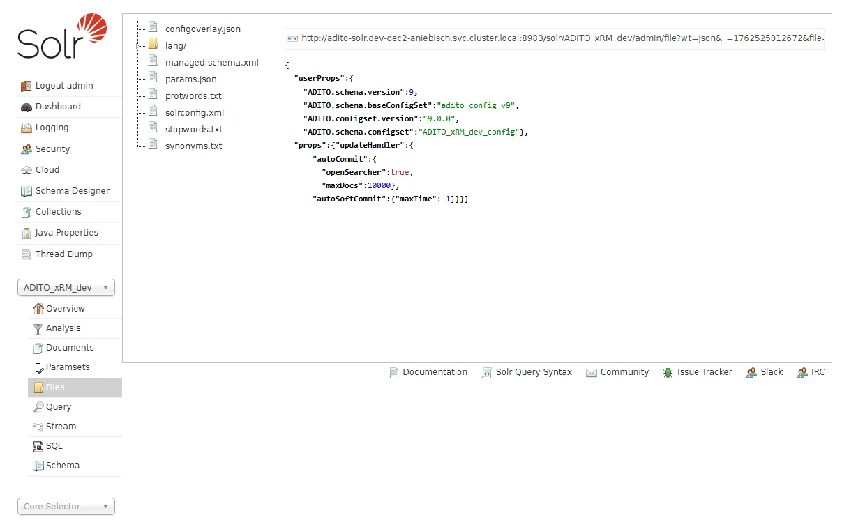 Solr Collection Files - configoverlay.json