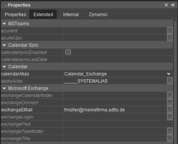 EWS extended user properties