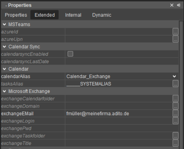 EWS extended user properties
