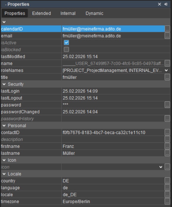 Calendar ID user property
