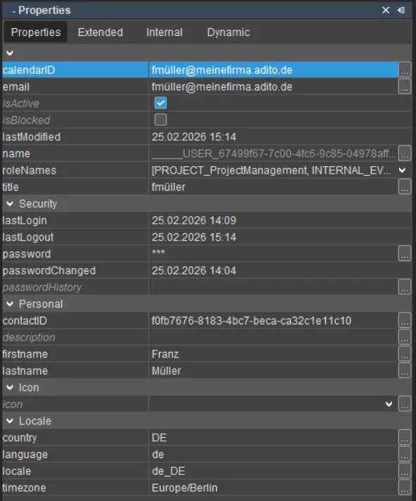 Calendar ID user property