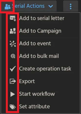 Action icon beside title