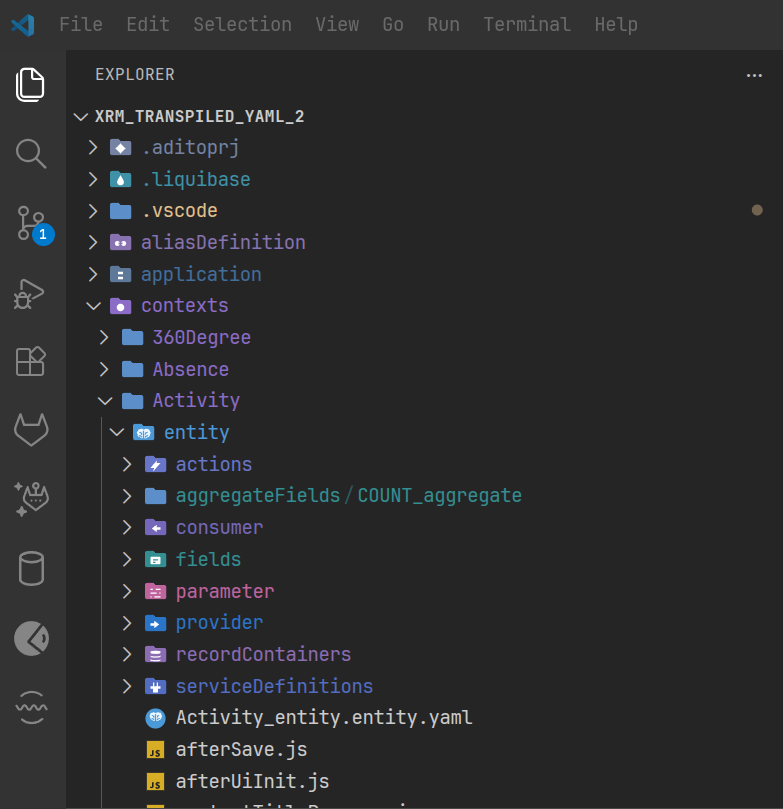 ADITO-specific icons in the VS Code Explorer