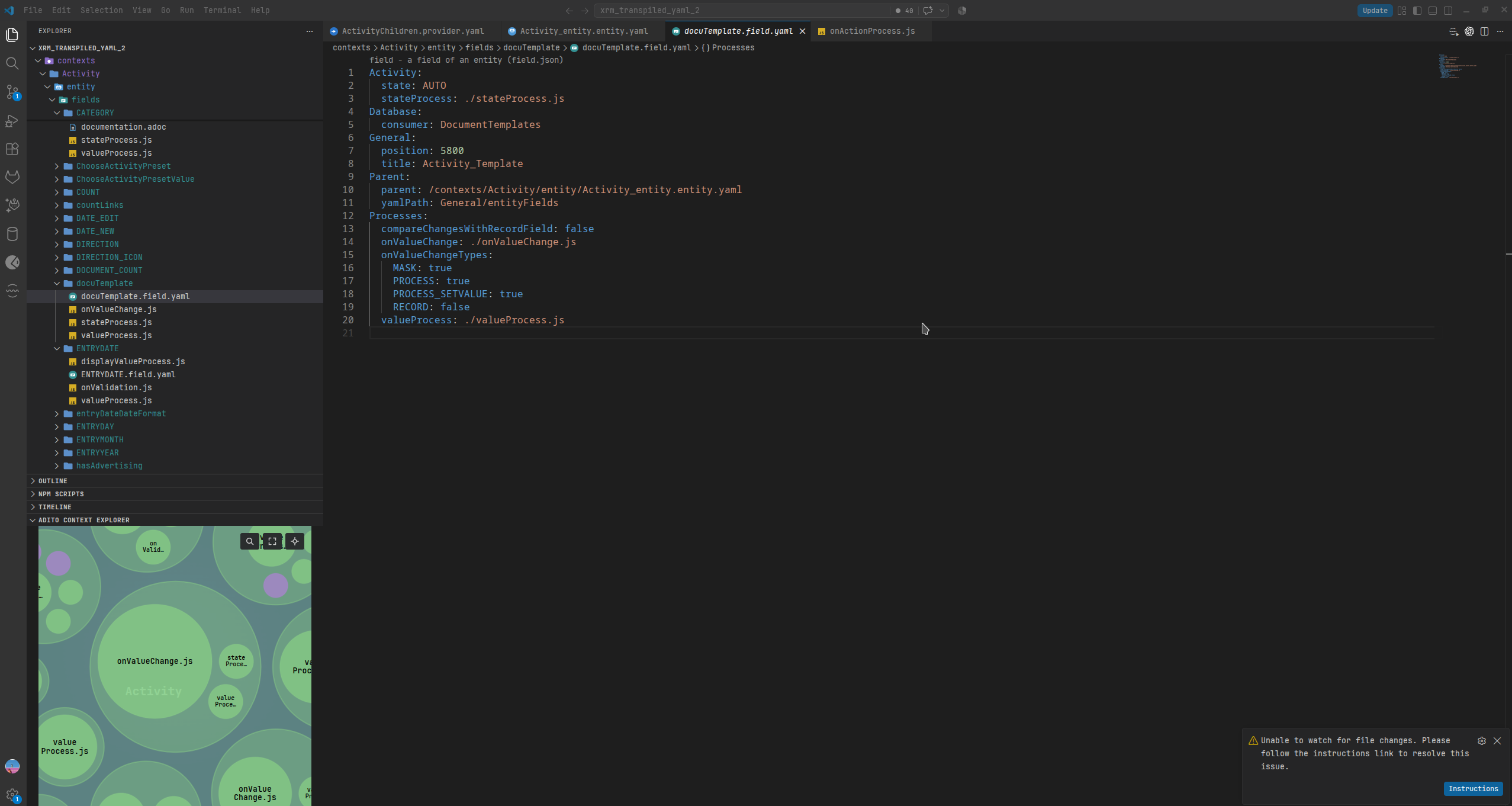 ADITO Context Explorer displayed in the VS Code sidebar