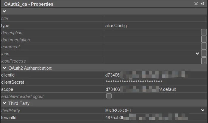 authentication provider config