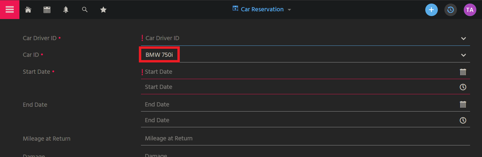 Car Preselected