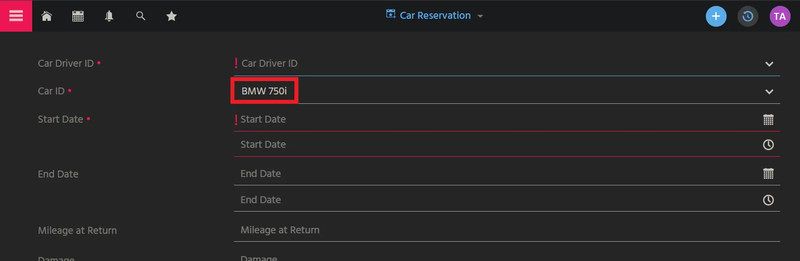Car Preselected