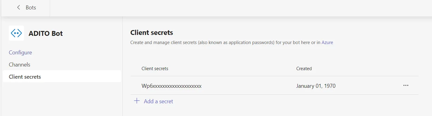 client secret Developer Portal