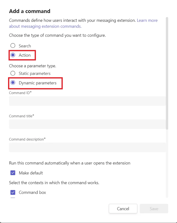 command parameter type