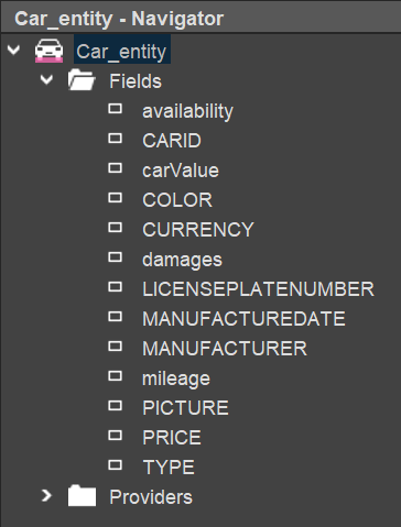 EntityFields of Car