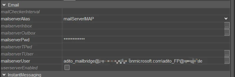 Shared mailbox user configuration