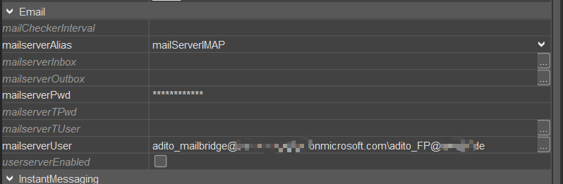 Shared mailbox user configuration