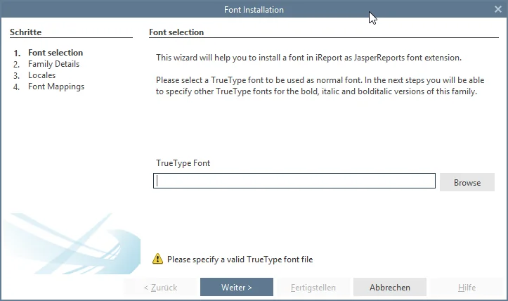 Select font file