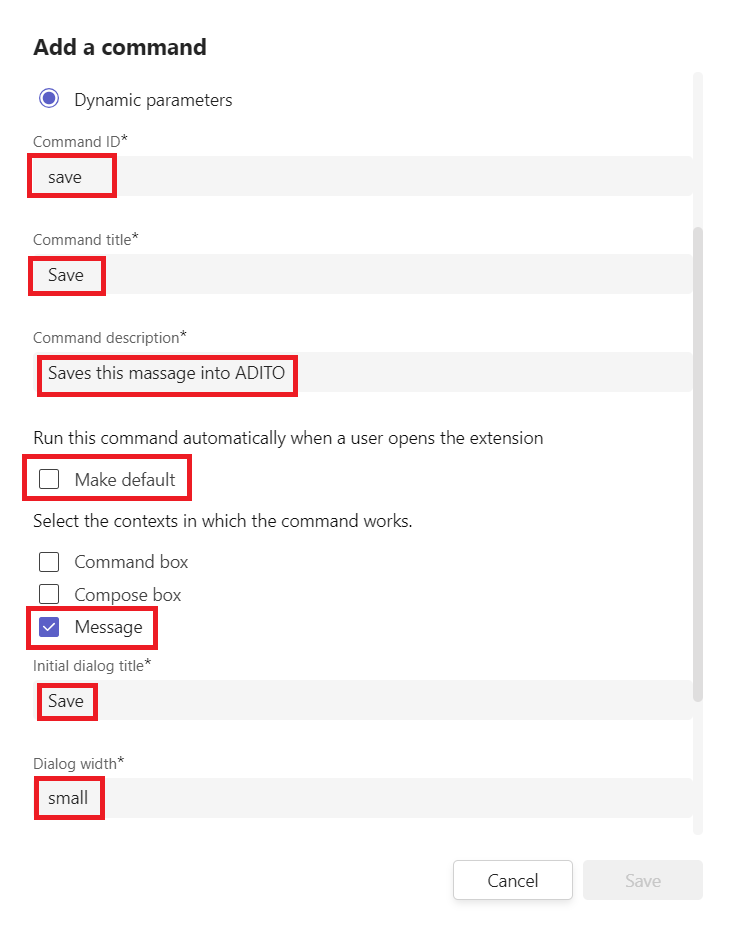 messaging command
