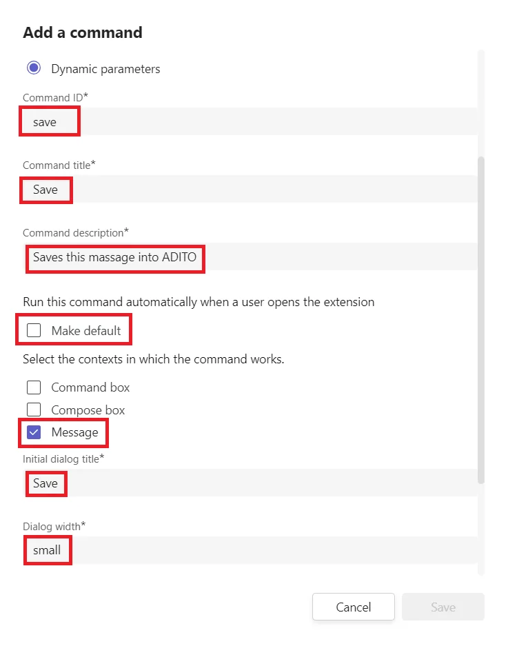 messaging command