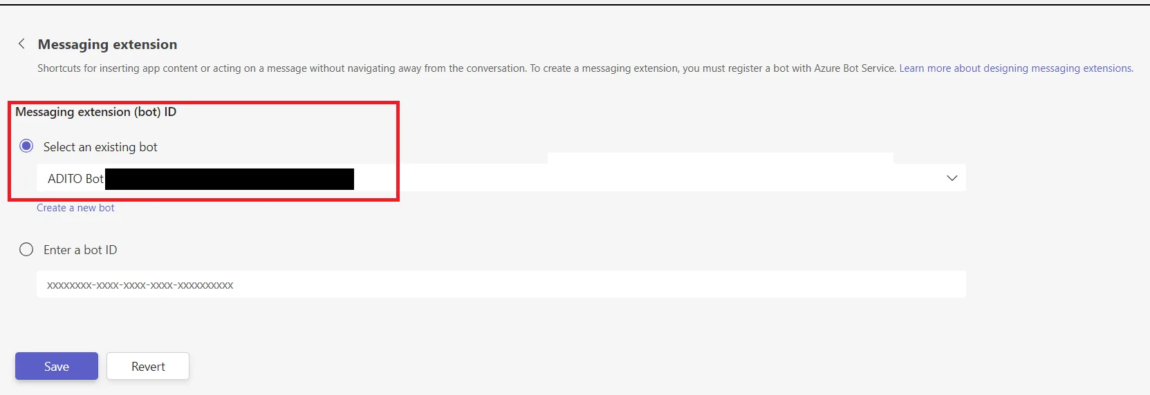 messaging extention dialog