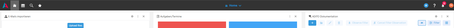 Screenshot of new navigation ba
