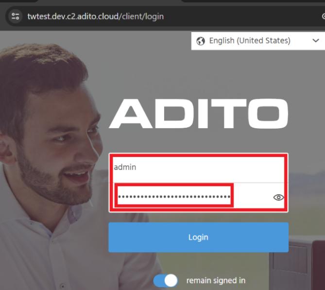 Paste admin password