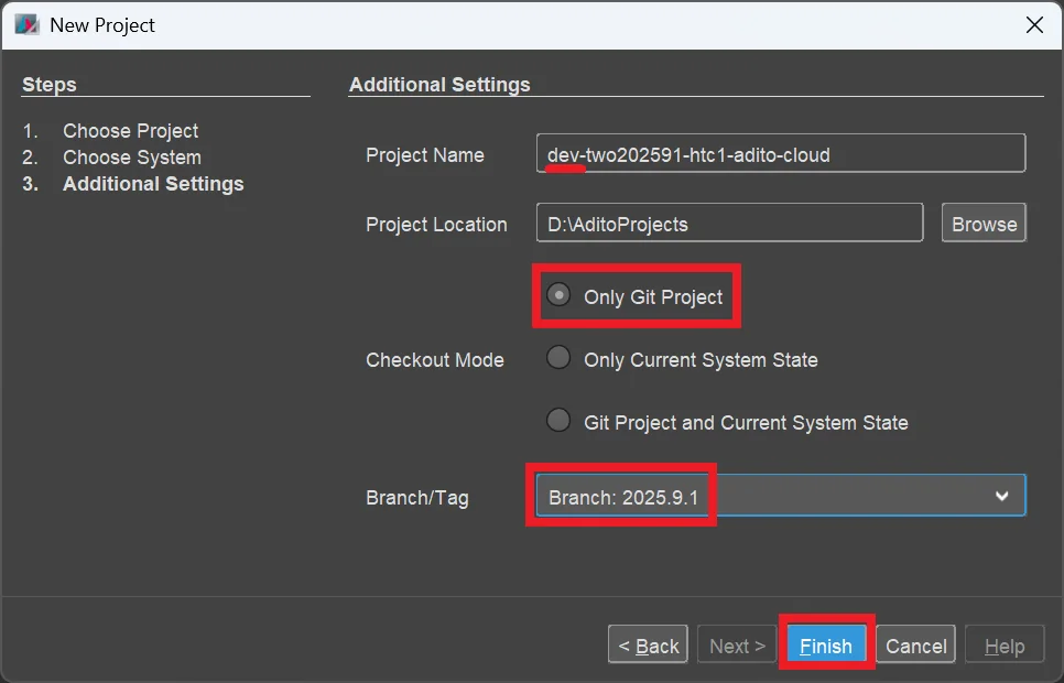 Project settings