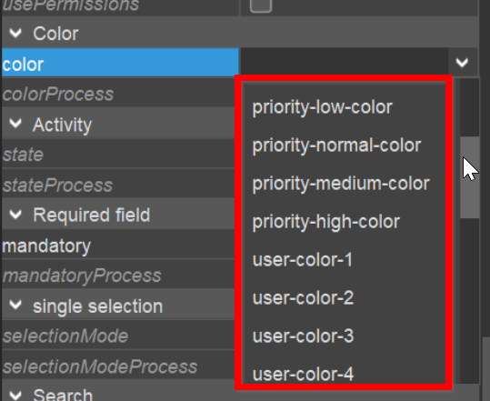 Theme colors