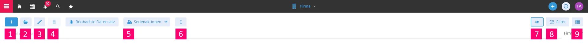 Action bar layout