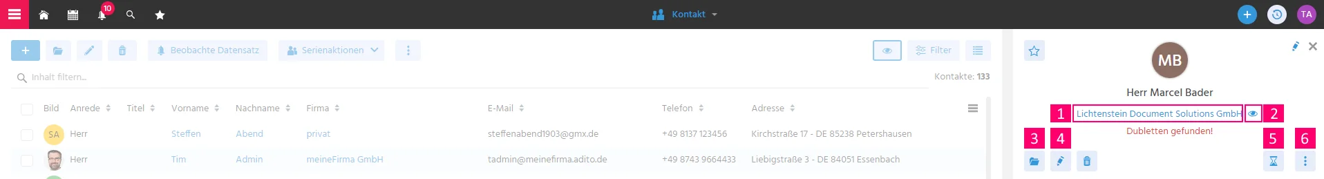 Preview header actions layout