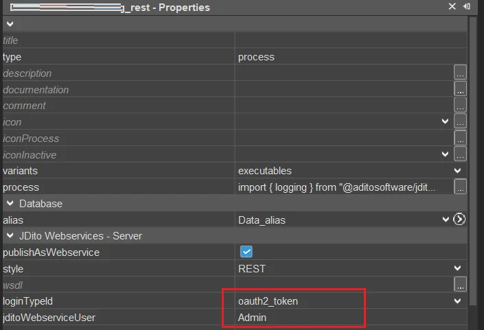 webservice config